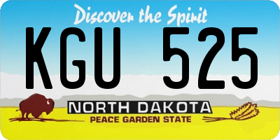 ND license plate KGU525