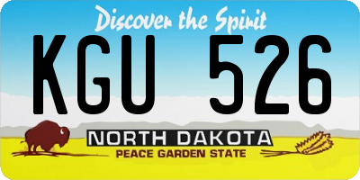 ND license plate KGU526