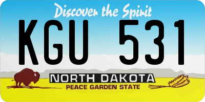 ND license plate KGU531