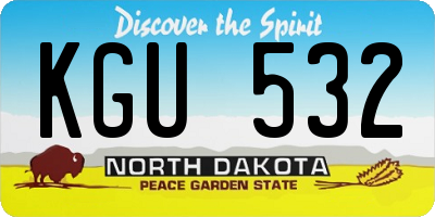 ND license plate KGU532