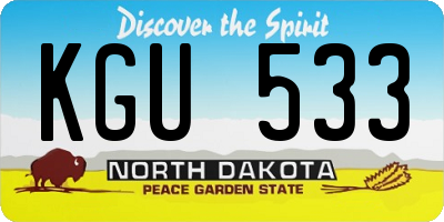 ND license plate KGU533