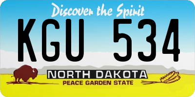ND license plate KGU534