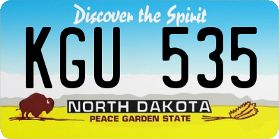 ND license plate KGU535