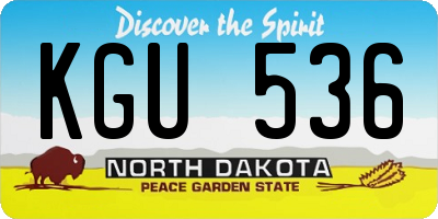 ND license plate KGU536