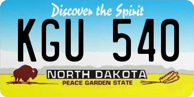 ND license plate KGU540