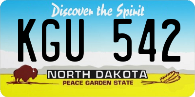 ND license plate KGU542