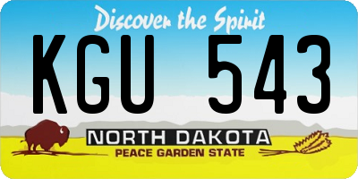 ND license plate KGU543
