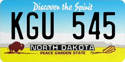 ND license plate KGU545