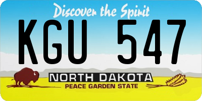 ND license plate KGU547