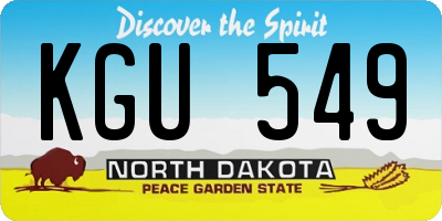 ND license plate KGU549