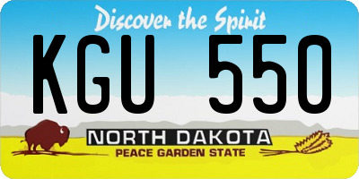 ND license plate KGU550
