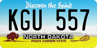 ND license plate KGU557