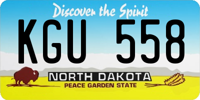 ND license plate KGU558