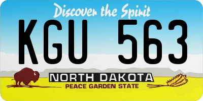 ND license plate KGU563
