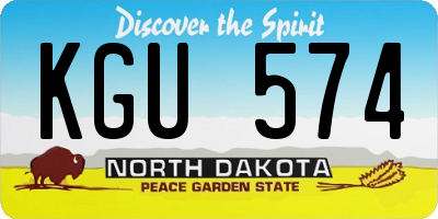 ND license plate KGU574