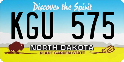 ND license plate KGU575