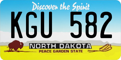 ND license plate KGU582