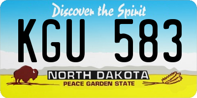 ND license plate KGU583