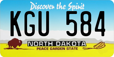 ND license plate KGU584