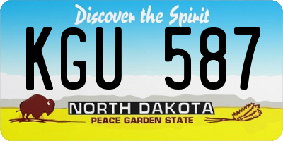 ND license plate KGU587