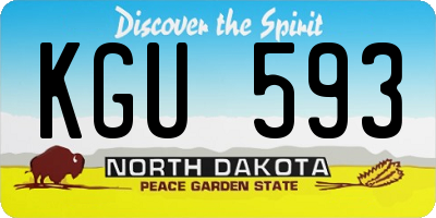 ND license plate KGU593