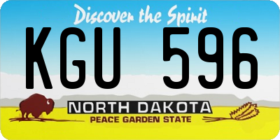 ND license plate KGU596