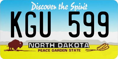 ND license plate KGU599