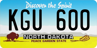 ND license plate KGU600