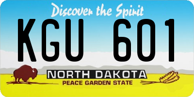 ND license plate KGU601