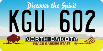ND license plate KGU602