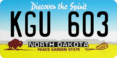 ND license plate KGU603