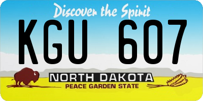 ND license plate KGU607