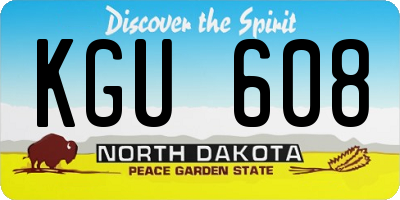 ND license plate KGU608