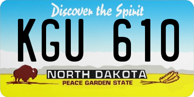 ND license plate KGU610