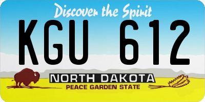 ND license plate KGU612