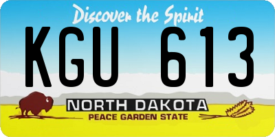 ND license plate KGU613
