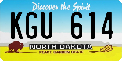 ND license plate KGU614
