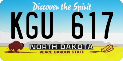 ND license plate KGU617