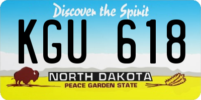 ND license plate KGU618