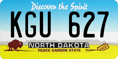 ND license plate KGU627