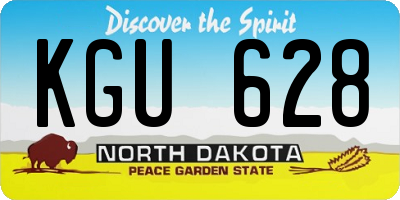 ND license plate KGU628