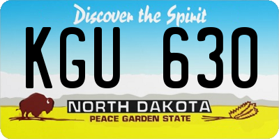 ND license plate KGU630