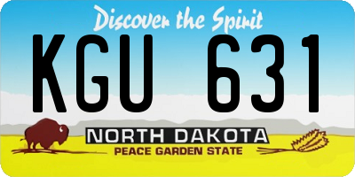 ND license plate KGU631