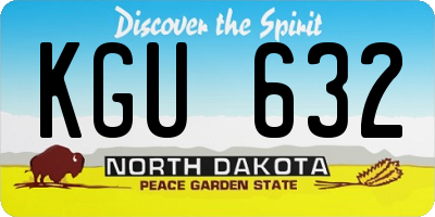 ND license plate KGU632