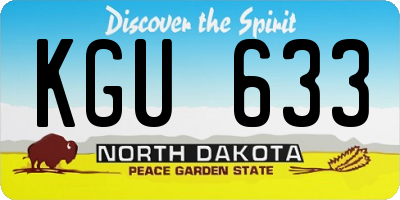 ND license plate KGU633