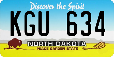ND license plate KGU634