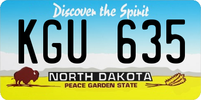 ND license plate KGU635