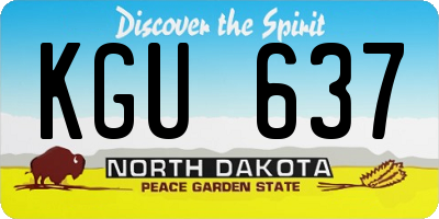 ND license plate KGU637