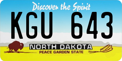 ND license plate KGU643