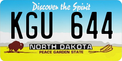 ND license plate KGU644